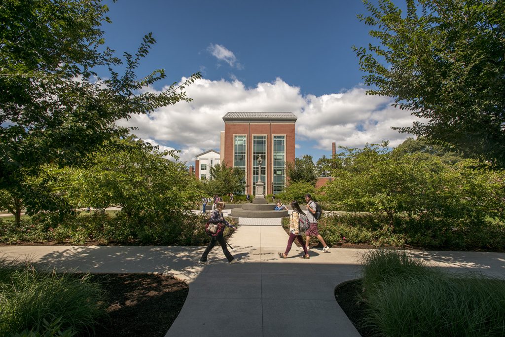 The Charles B. Gentry Building as seen from the sundial.