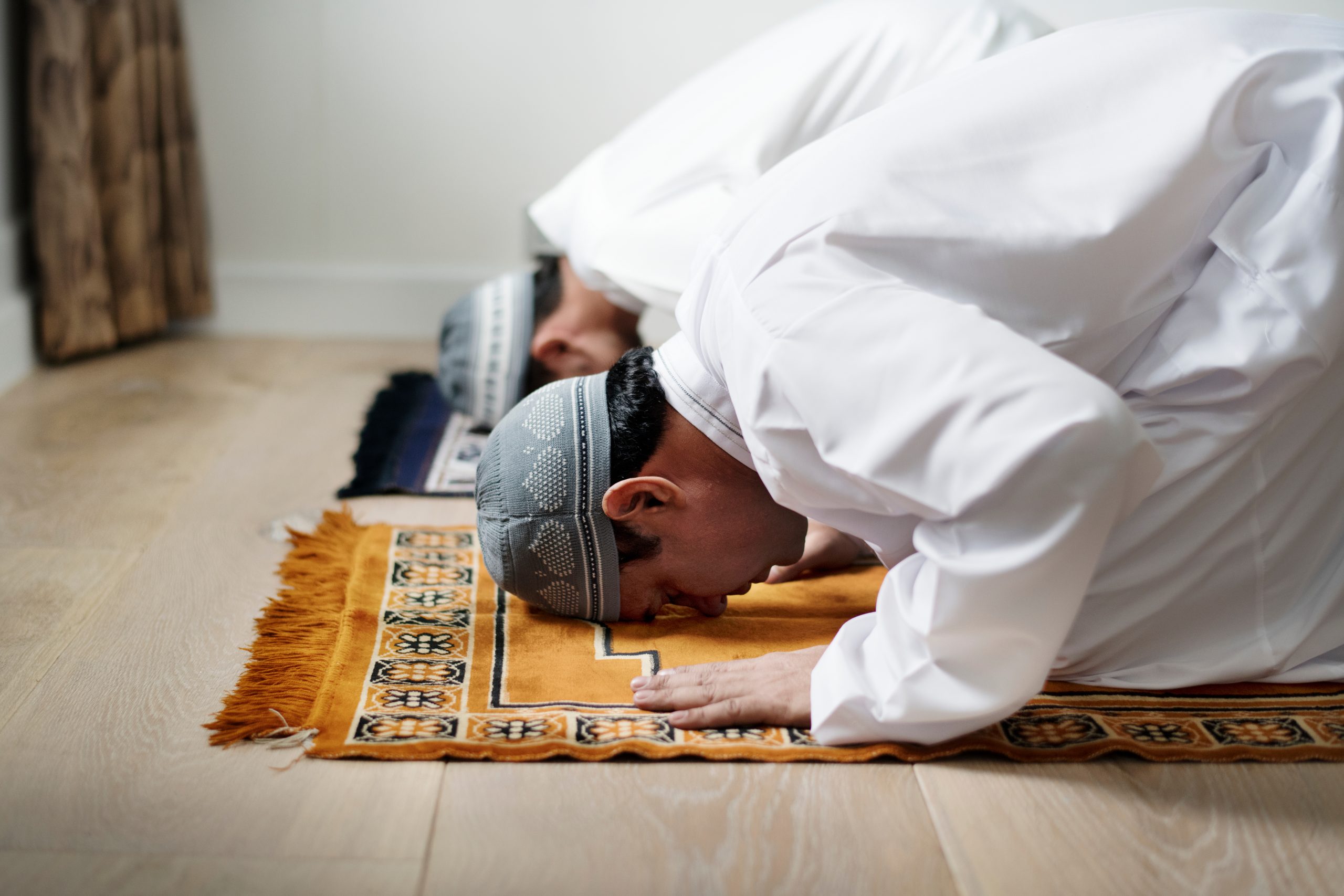 Muslim prayers in Sujud posture