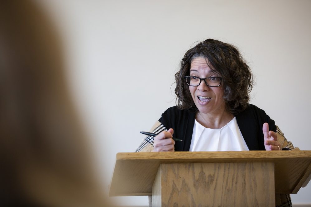 Evelyn Simien teaching a course.