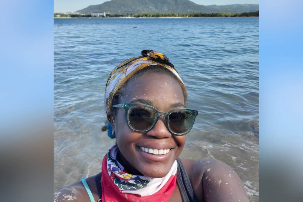 Thanks to UConn Health's dedicated New England Sickle Cell Institute helping her manage her sickle cell disease over the years, Sola Odesina happily travels the world. Here she is in the Dominican Republic.