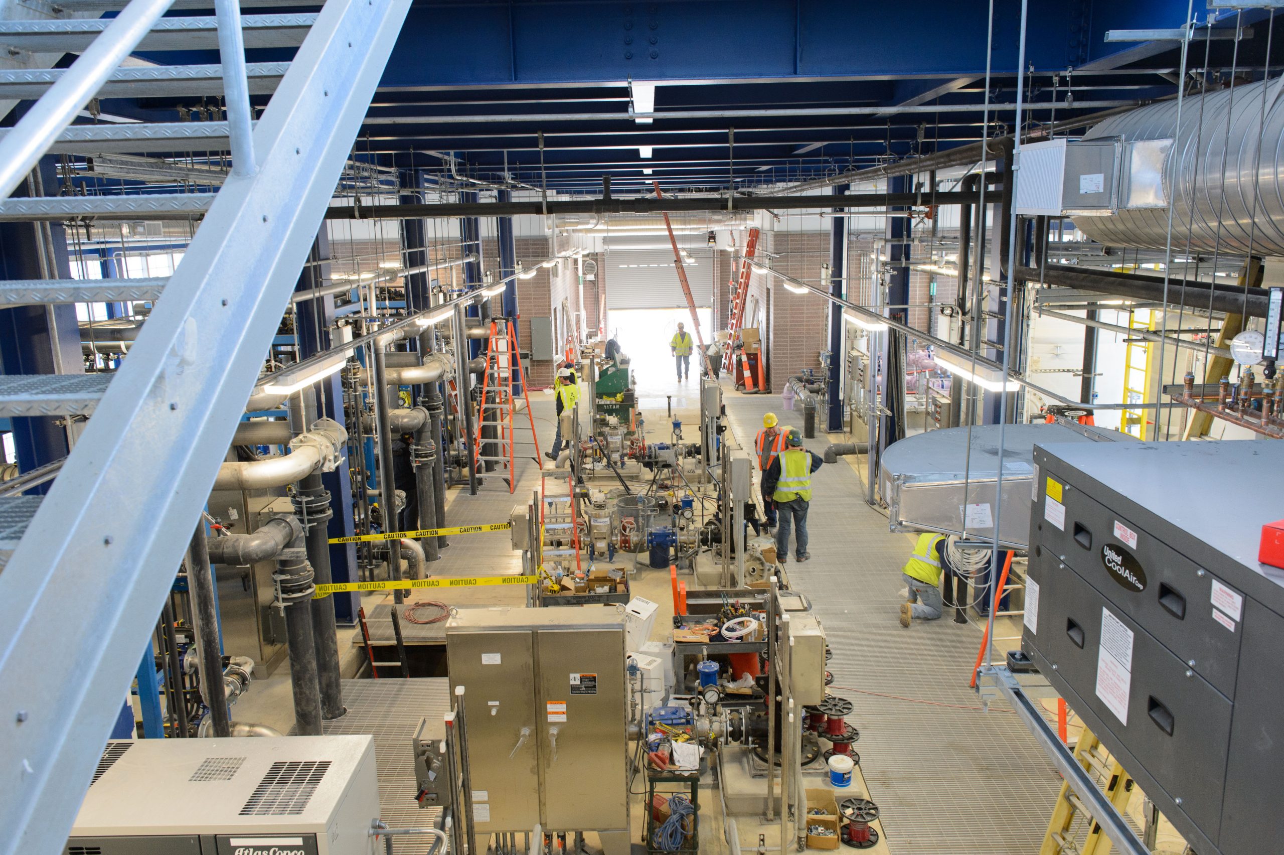 An interior view of the water reclamation facility.