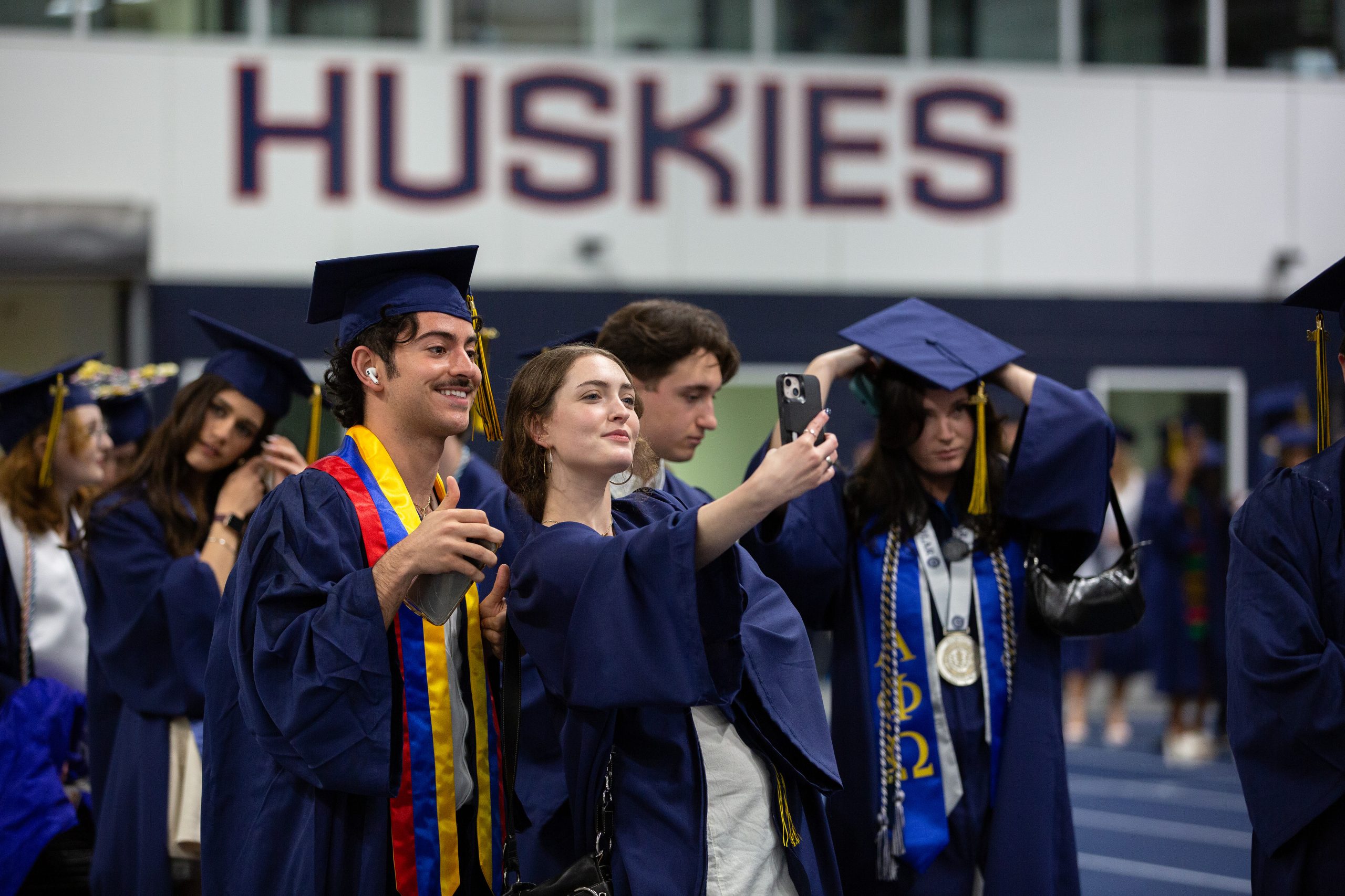 Scenes from the College of Liberal Arts and Sciences commencement ceremony three in Gampel Pavilion on May 5, 2024.