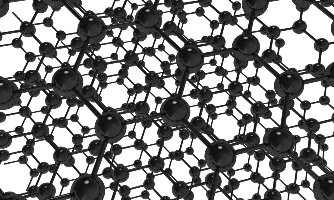 Crystalline molecular lattice of graphene. Abstract background.